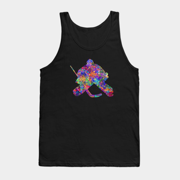 Ice hockey goalie watercolor art Tank Top by Yahya Art